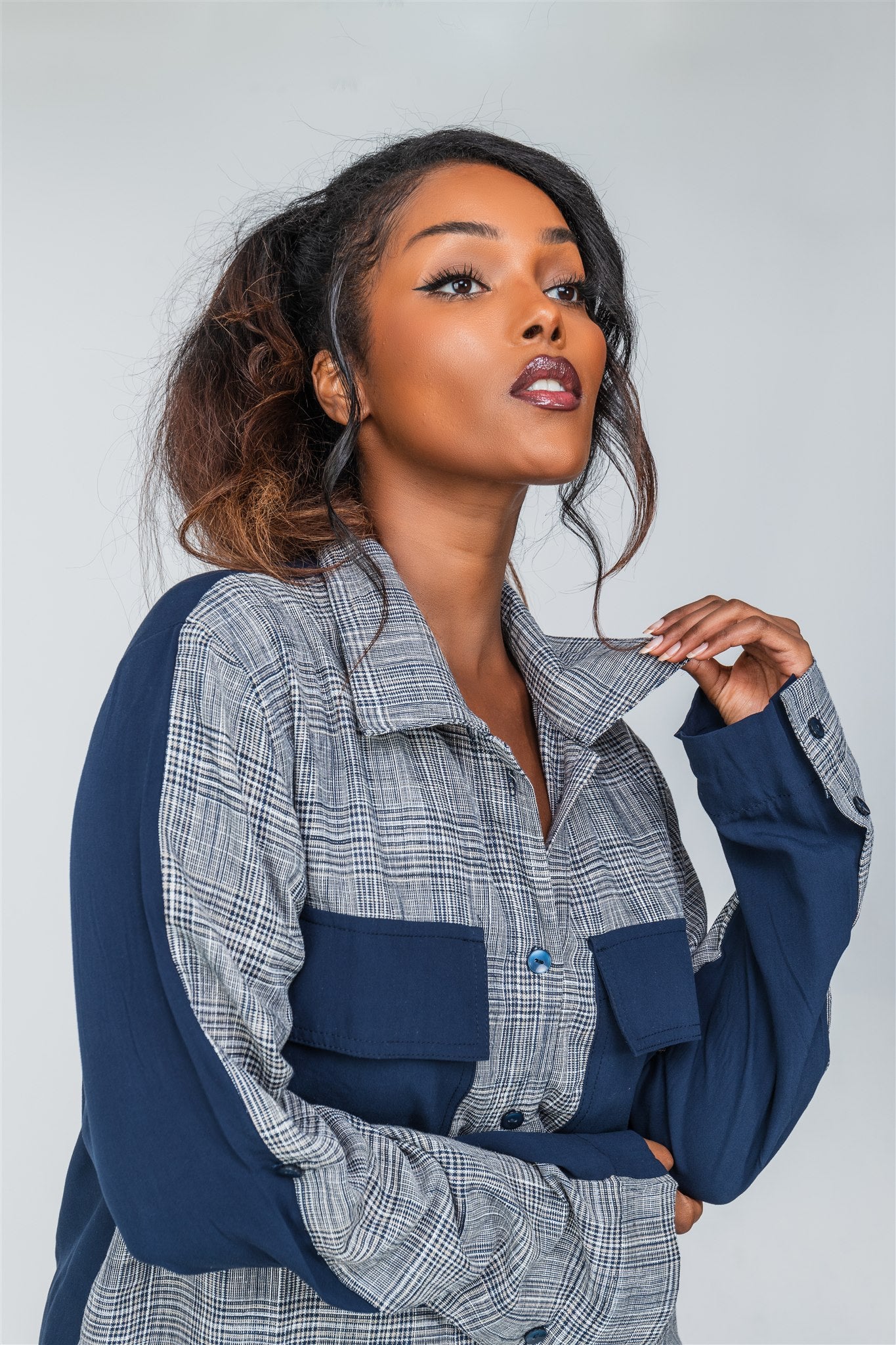 Oversized Colour Block Blouse